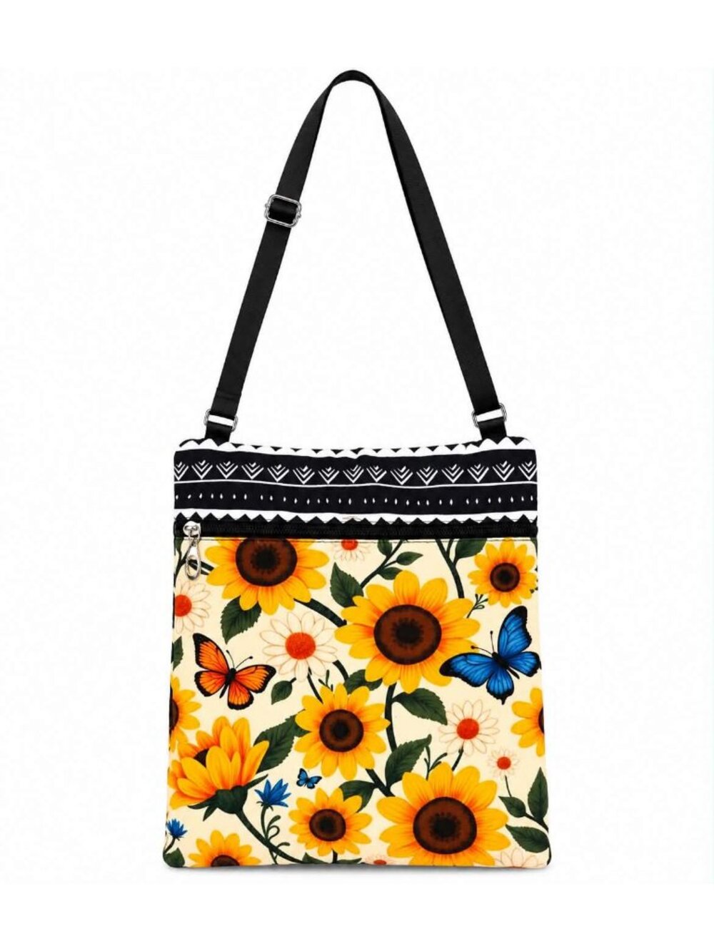 Sunflower & Butterfly Crossbody Bag